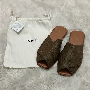 Inne Kara Wide Cross Strap Slide Cocoa
